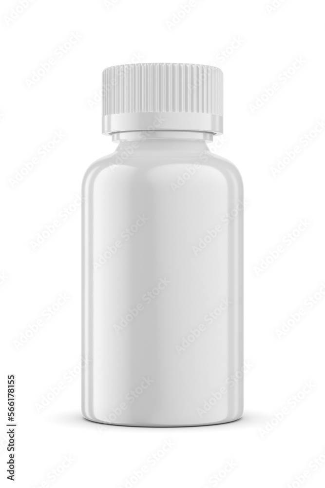 Medical jar mockup template isolated on white. 3D rendering. Medical jar mockup template isolated on white. 3D rendering.