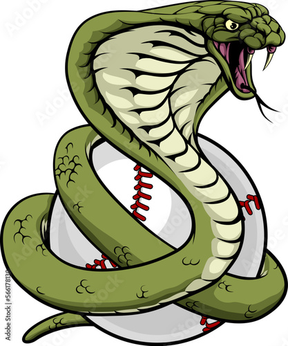 A cobra snake animal baseball sports team cartoon mascot