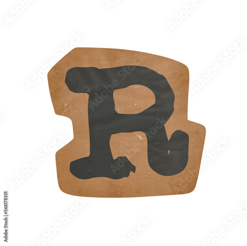 Vintage typewriter alphabet Letter R