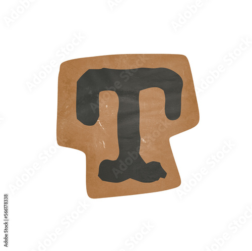 Vintage typewriter alphabet Letter T