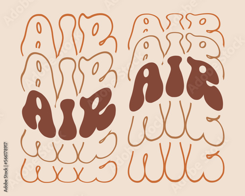 Air Earth Day quote retro wavy groovy typography sublimation SVG on lite brown background
