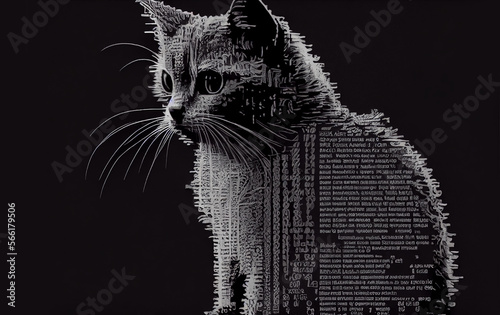 AI concept with illustration made of ascii code photo