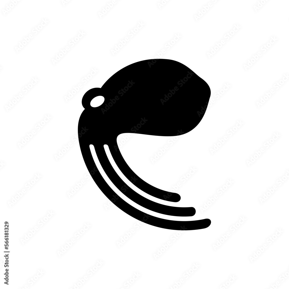 Fototapeta premium octopus silhouette vector and symbol