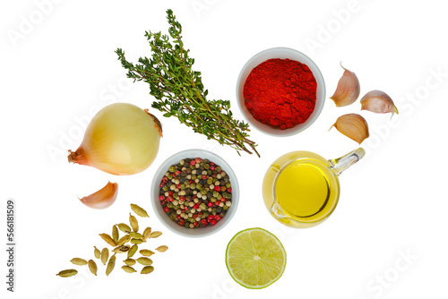 Fototapeta Naklejka Na Ścianę i Meble -  All purpose spice and herbs isolated on white
