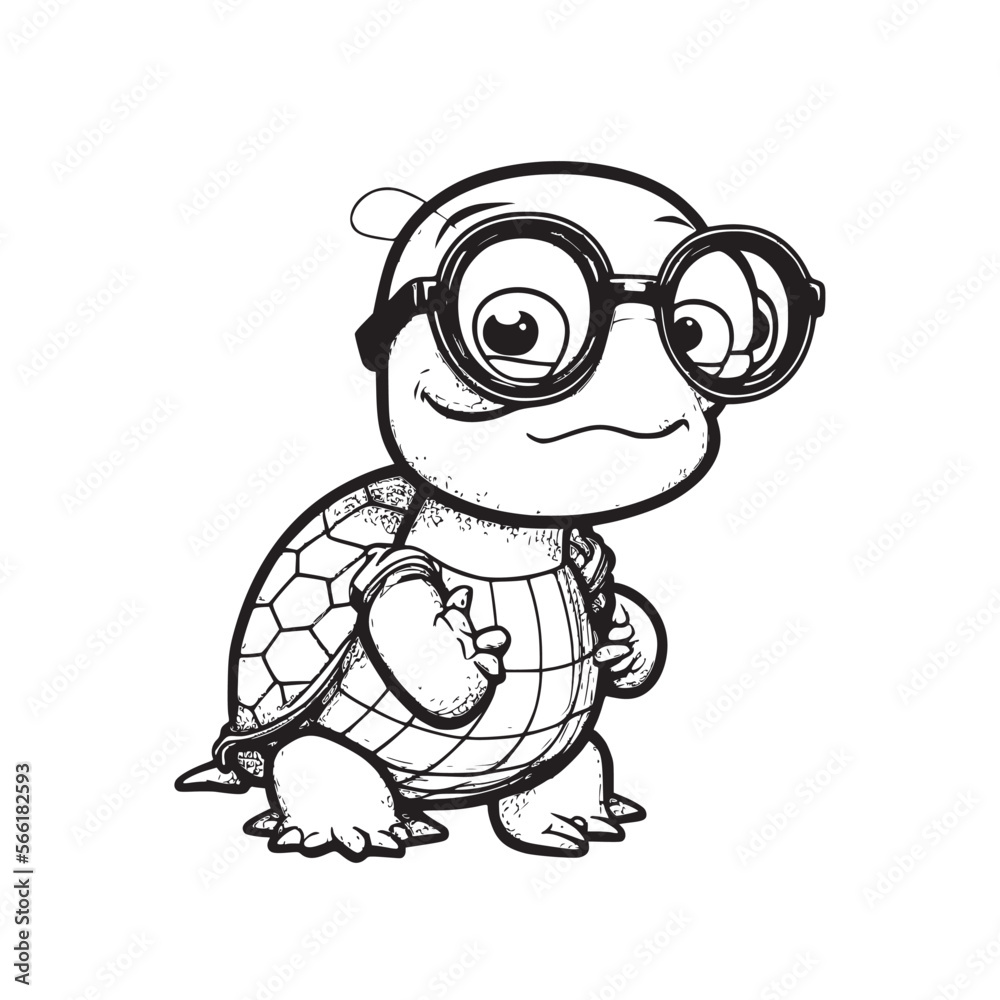 Obraz premium Smart turtle cartoon