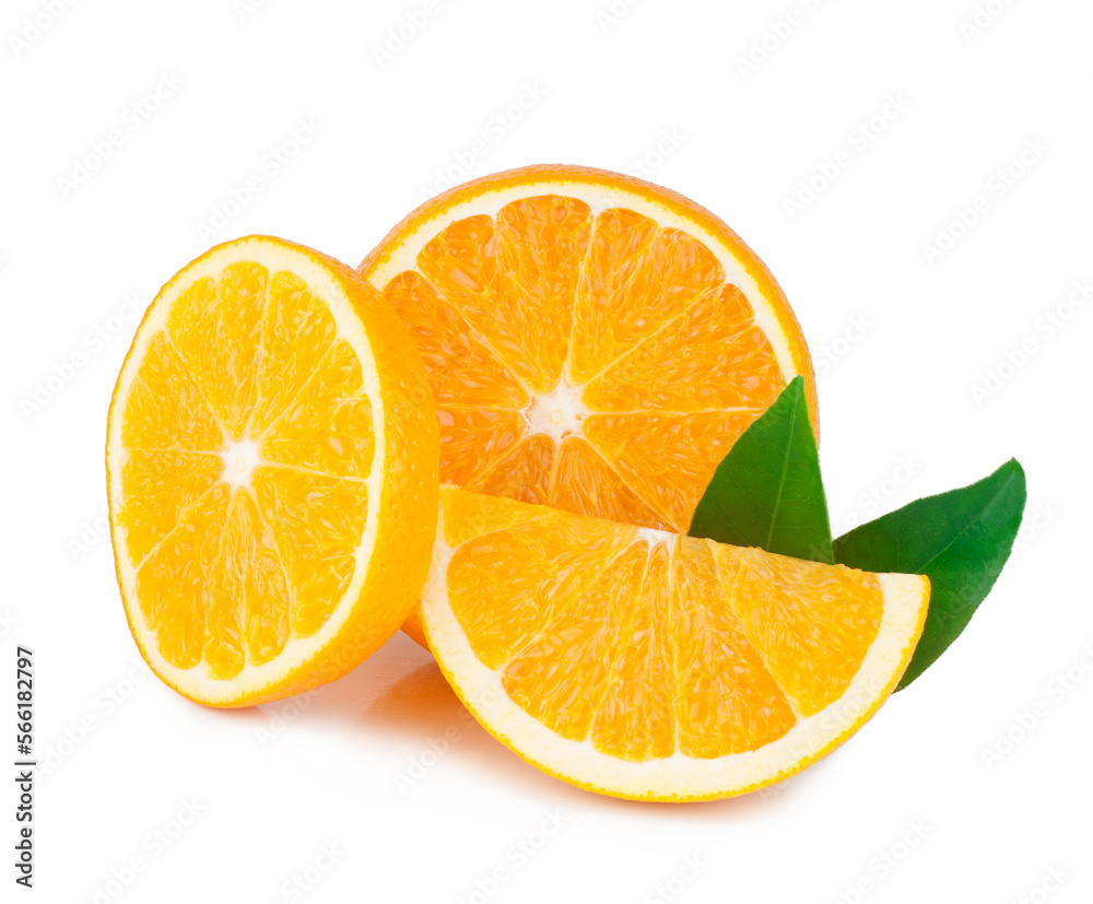 Sliced orange isolated on a white background Sliced orange isolated on a white background