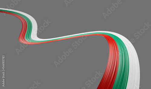 Wavy Bulgaria country flag background for independence day 3d illustration