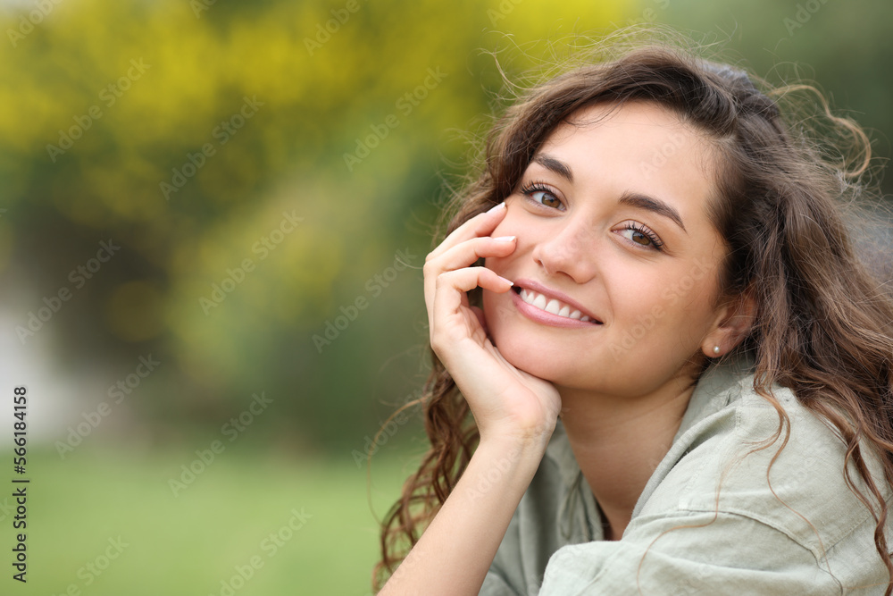 Portrait of a beautiful woman smiling at you Portrait of a beautiful woman smiling at you