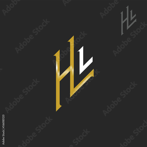Golden Ratio Geometry Lettering Logo Initial HL