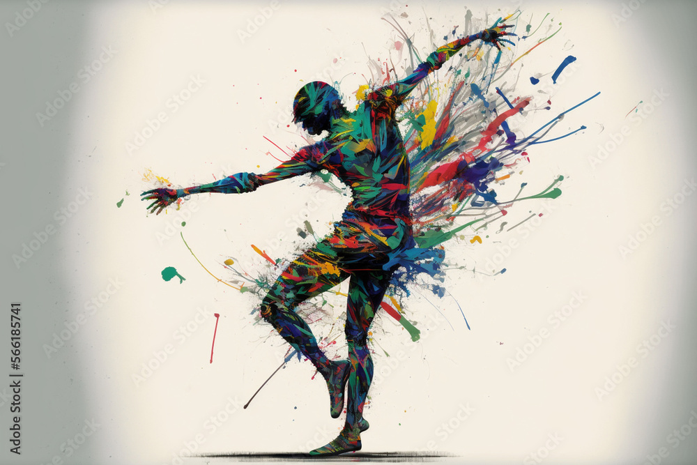Abstract painting of dancing person. Generative ai. Abstract painting of dancing person. Generative ai.