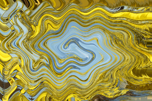 Distorted photo  abstract background in yellow-blue color.