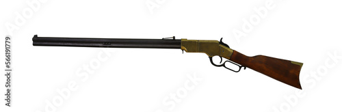 Cuadro en lienzo old west rifle , henry rifle  isolated on white