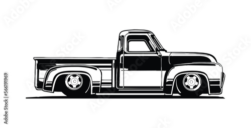 vector classic car black and white     