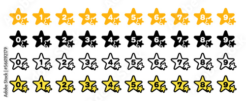 星の数字セット。ランキングや点数に使う素材。
