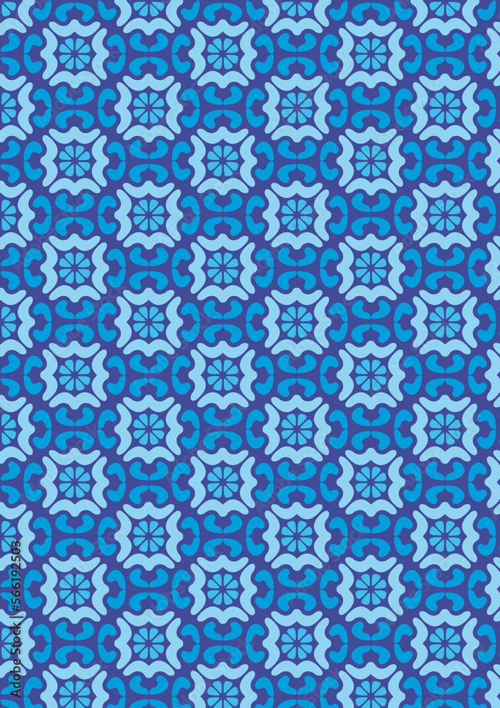 seamless pattern with blue tiles