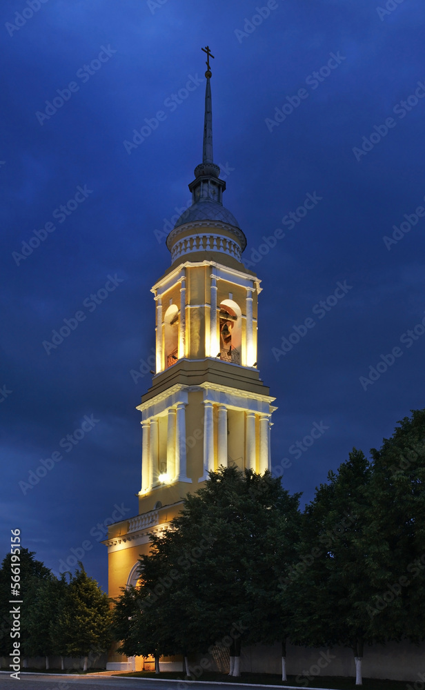 Bell tower at Holy Trinity Novo-Golutvin (Novogolutvinsk) monastery in Kolomna Kremlin. Russia