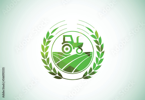 Tractor or farm low poly style logo design, suitable for any business related to agriculture industries.