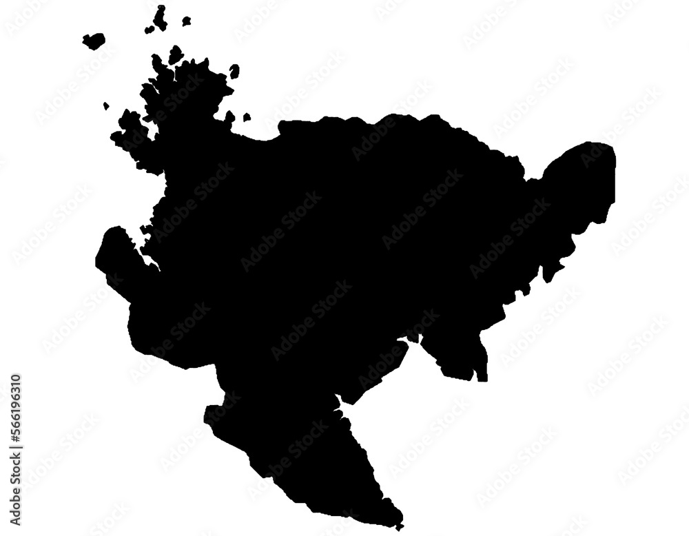 Fototapeta premium 佐賀県 地図 黒色 イラスト