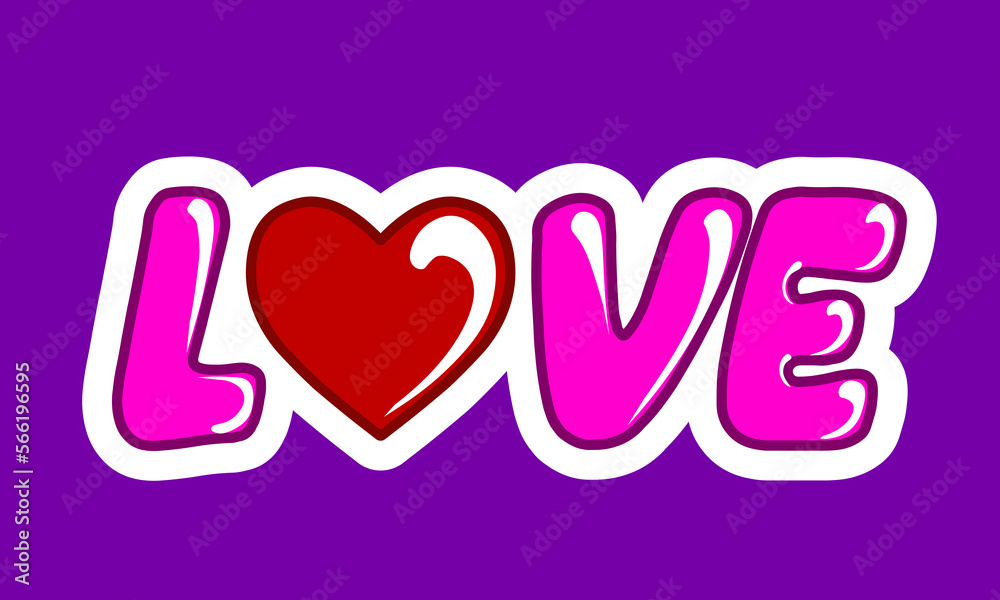 Vector love text Vector love text