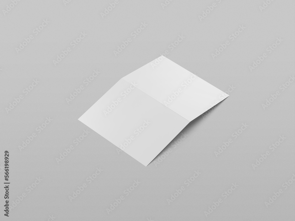 Isometric A4 Bifold Brochure Cover and Back Isolated Mockup Isometric A4 Bifold Brochure Cover and Back Isolated Mockup