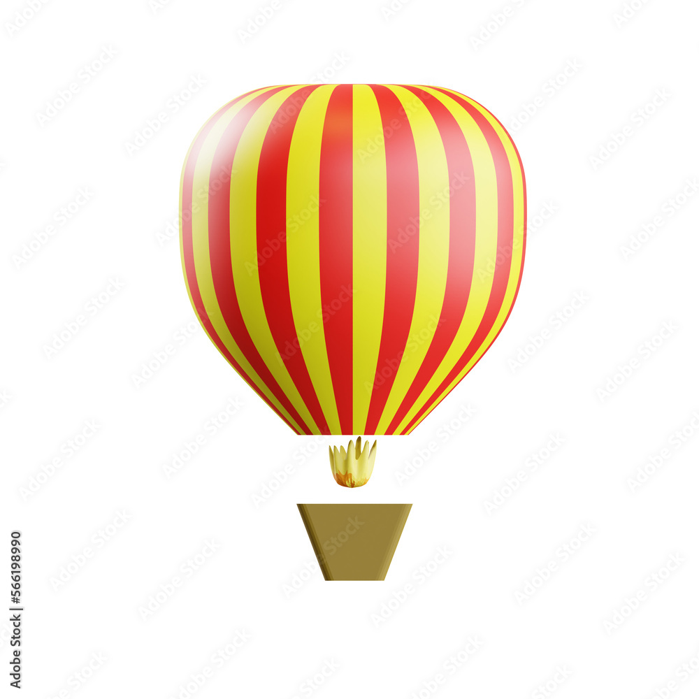 Fototapeta premium red and yellow hot air balloonustration