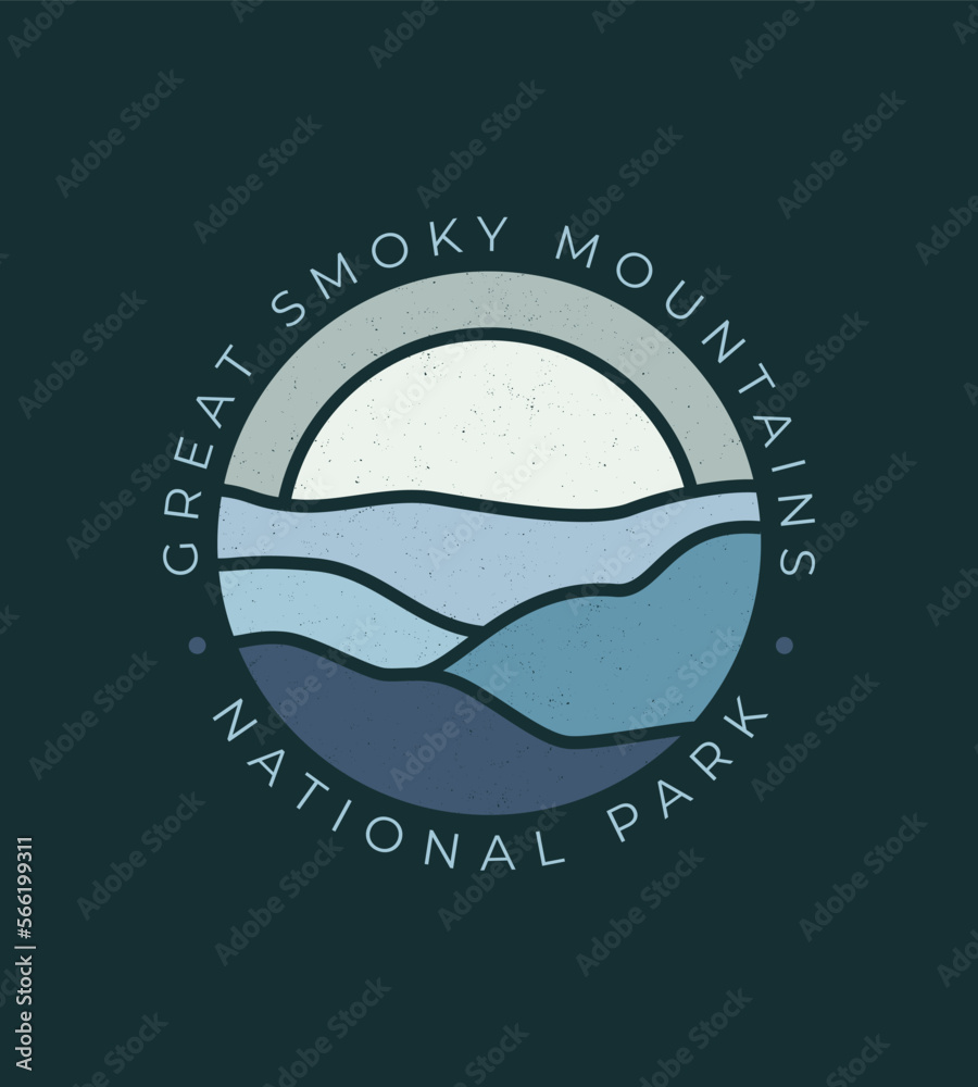 Vector Line Art Great Smoky Mountains National Park Design Outdoor For 