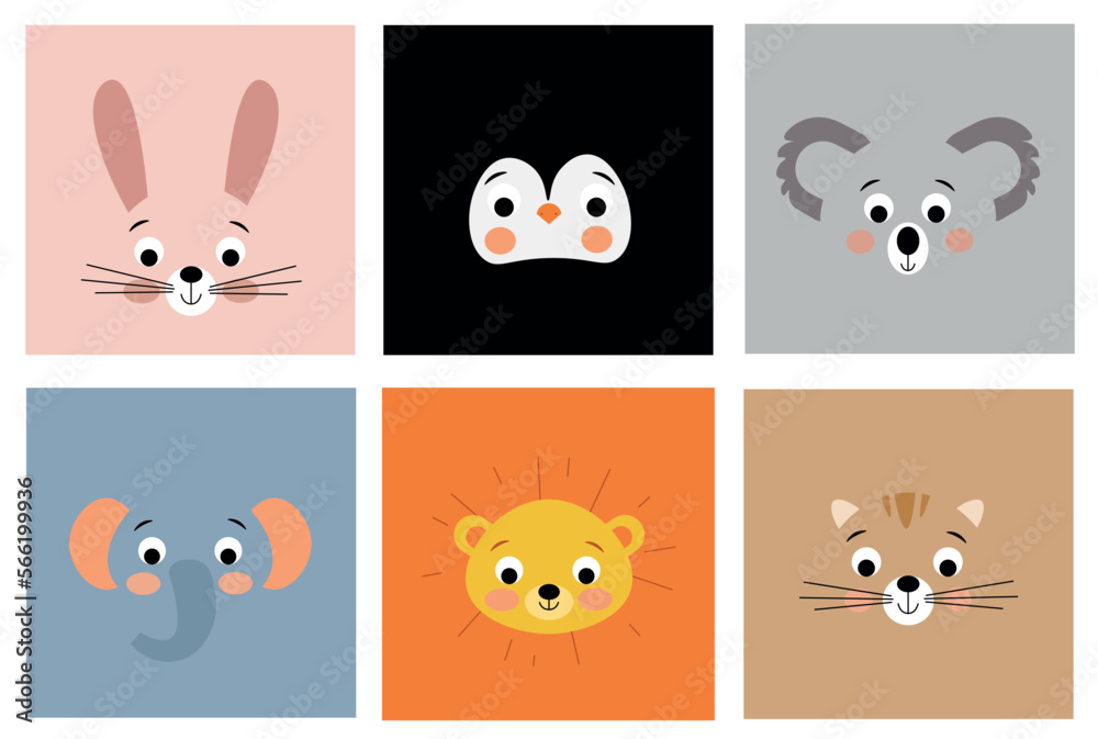 Obraz premium set of funny animals