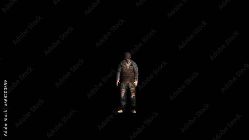 Realistic Zombie 3D Animation Transparent Alpha Video Realistic Zombie 3D Animation Transparent Alpha Video