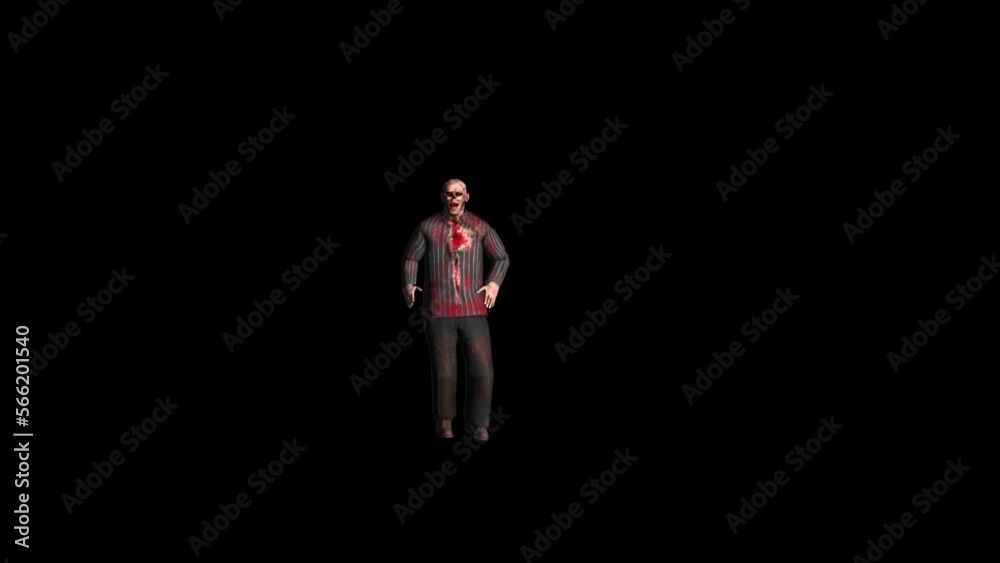 Realistic Zombie 3D Animation Transparent Alpha Video Realistic Zombie 3D Animation Transparent Alpha Video