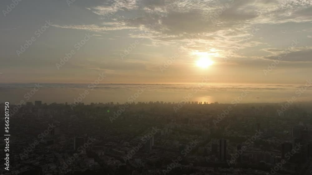 Time Lapse Of Lima Residential Area Under Cloudy Sky At Sunset, Peru Time Lapse Of Lima Residential Area Under Cloudy Sky At Sunset, Peru