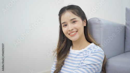 Portrait of happy smiling business, Asian Thai woman isolated on white, people lifestyle.