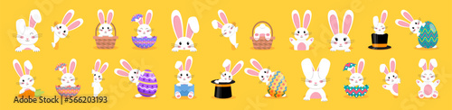 Fényképezés Easter rabbit, easter Bunny. Vector illustration.