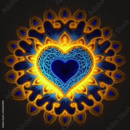 Love Mandala illustration ornament