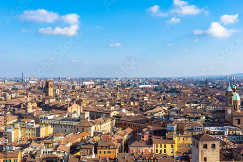 Bologna city of Emilia Romagna famous for its food and the historic seat of the oldest university medieval towers photo