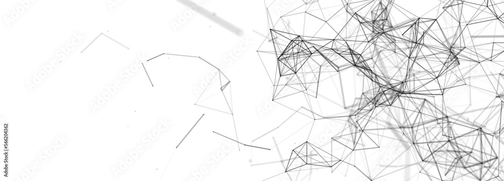 Obraz premium Abstract futuristic background. Connection structure. Network connection. 3D rendering.