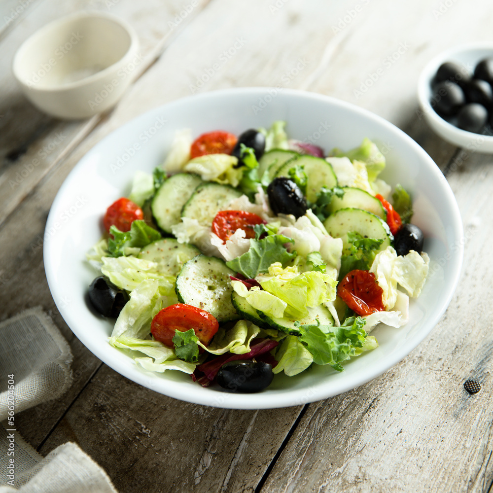 Healthy vegetable salad with olives Healthy vegetable salad with olives