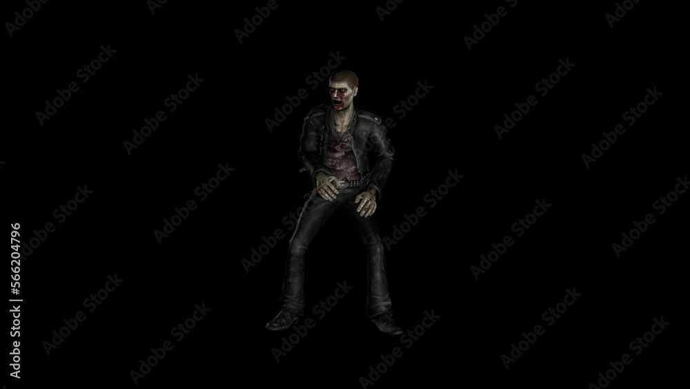 Realistic Zombie 3D Animation Transparent Alpha Video Realistic Zombie 3D Animation Transparent Alpha Video