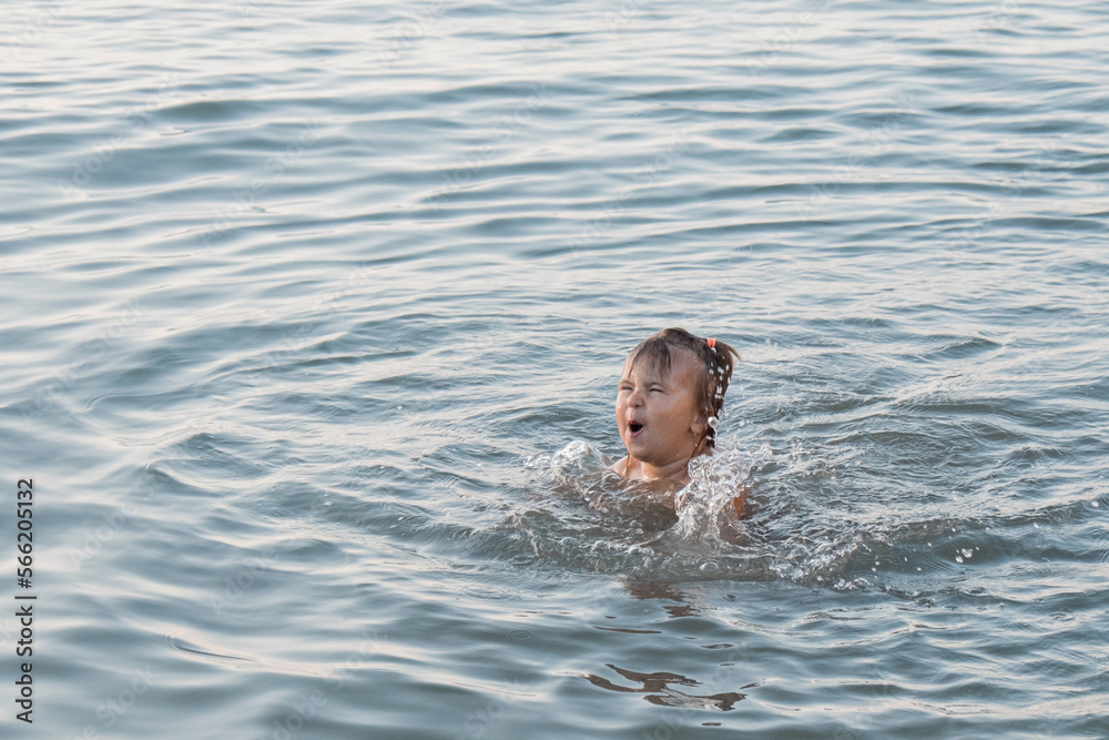 girl on vacation in the sea. The concept of Spa, swimming lessons, vacations, water treatment.