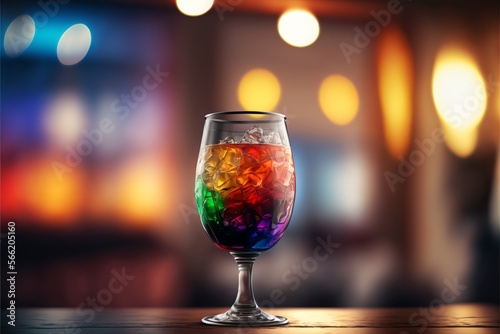 Indulge in a Cocktail in a Bar with a Stunning Blurred Background