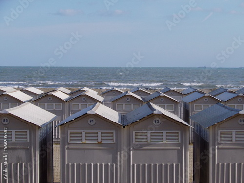 Beach huts on the sea