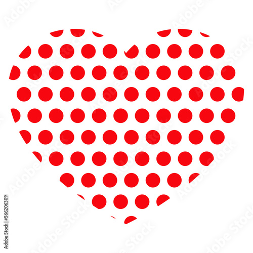 Logo del día de San Valentín. Símbolo de salud médica. Icono aislado corazón con fondo con patrón repetitivo de círculos photo