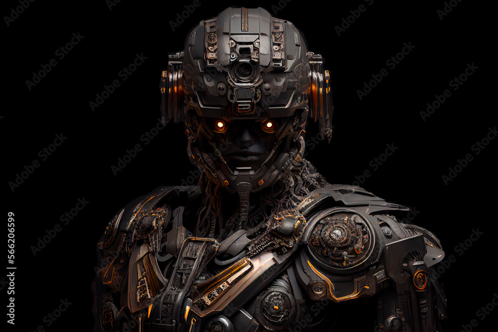 Robots. Soldier Robot hyper realistic. Conceptual project 2025. Futuristic interpretation. Illustration for advertising, cartoons, games, blockbusters, print media. My collection. Generative AI Robots. Soldier Robot hyper realistic. Conceptual project 2025. Futuristic interpretation. Illustration for advertising, cartoons, games, blockbusters, print media. My collection. Generative AI