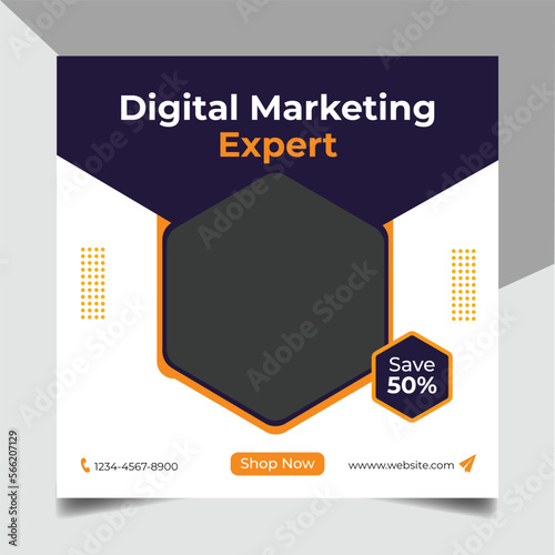 Business marketing agency Social Media Post Layouts template design.