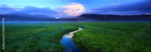 A stream in the meadow north of Sparks Lake in the Cascade Lakes region of Central Oregon. photo