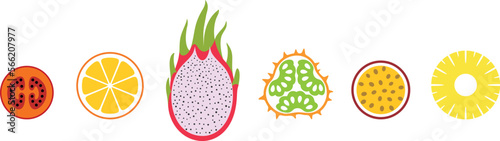 Fruit logo. Isolated fruit on white background