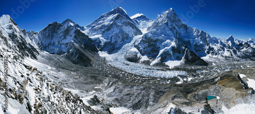 Panorama of Everest and surrounding peaks, Solu Khumbu, Nepal photo