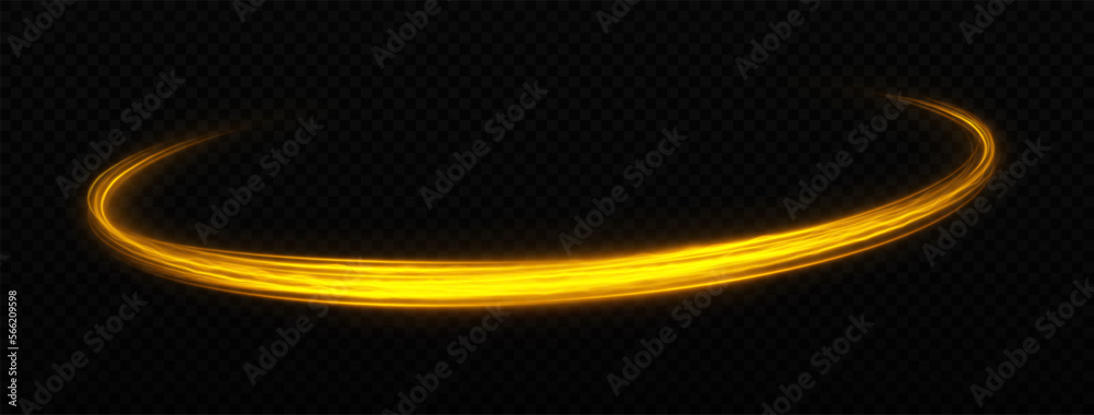 Shiny lines with sparkles. Magic golden comet light trail with glitter ...