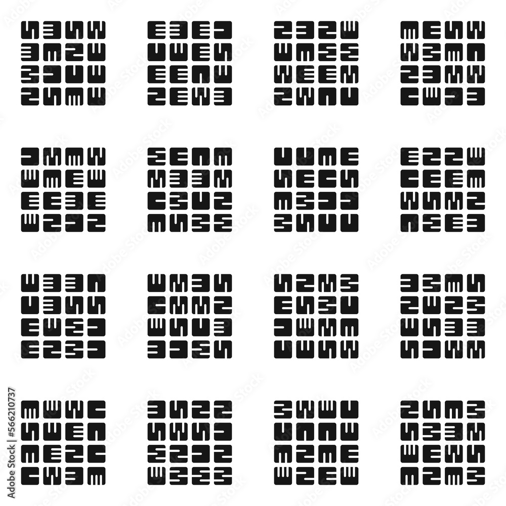 Fototapeta premium Asemic Glyph writing hieroglyph imitation abstract illustration