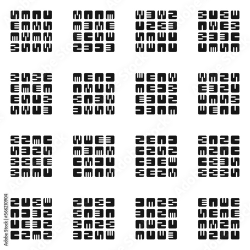 Asemic Glyph writing hieroglyph imitation abstract illustration