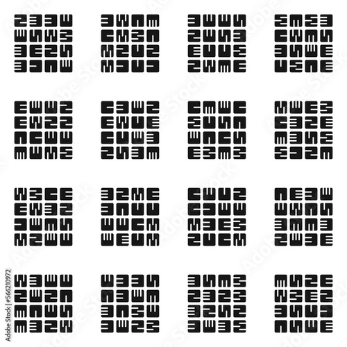 Asemic Glyph writing hieroglyph imitation abstract illustration
